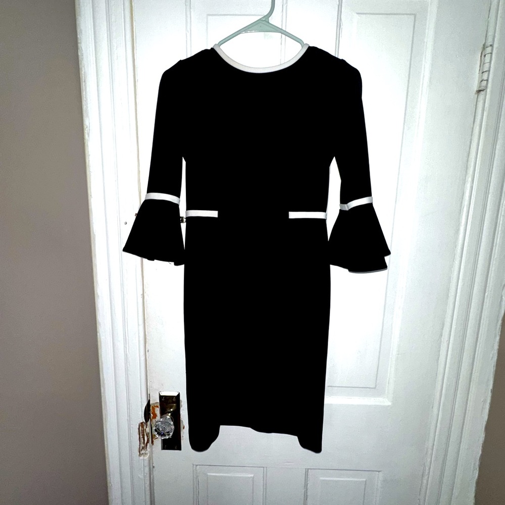 Calvin Klein, black & white professional dress, S